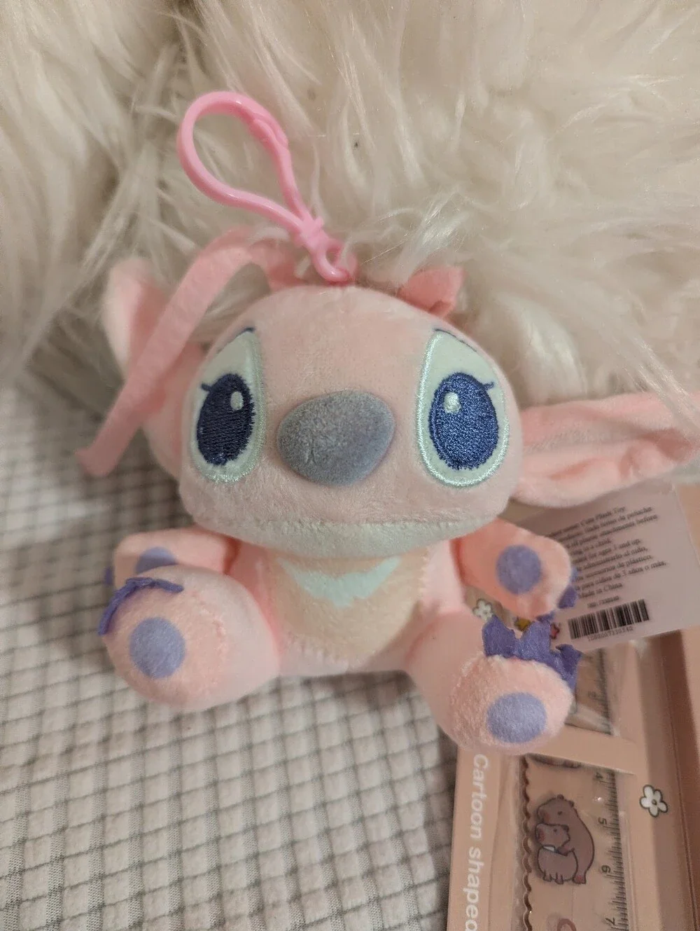 Angela Stich Plush Clip-On Keychain with Two Capiba Stationery Set